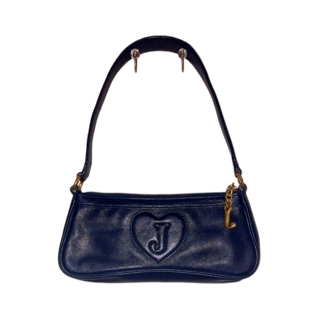 Juicy Couture Y2K VTG Mini Baguette Black Shoulder L Great Condition FREE SHIP - Picture 3 of 12